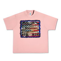 Salmon american flag with cowhide background Urban Heavy Tee - RanaPortraitStore