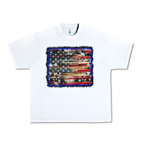 White american flag with cowhide background Urban Heavy Tee - RanaPortraitStore