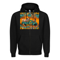 Black farm animals truck Zipper Hoodie - Jasminsmagicworld