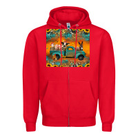 Red farm animals truck Zipper Hoodie - Jasminsmagicworld