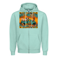 Seafoam farm animals truck Zipper Hoodie - Jasminsmagicworld