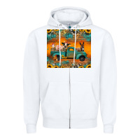 White farm animals truck Zipper Hoodie - Jasminsmagicworld