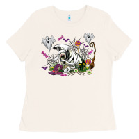 Bone halloween cow and ghosts Ladies Tee - AdoDesignShop
