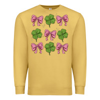 Antique Gold coquette bow clover st. patrick's day Premium Sweatshirt - MaliasSmallBusiness