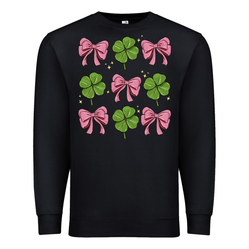 Coquette Bow Clover St. Patrick's Day Premium Sweatshirt by MaliasSmallBusiness | Teevron