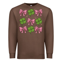 Chestnut coquette bow clover st. patrick's day Premium Sweatshirt - MaliasSmallBusiness
