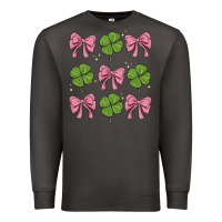 Smoke coquette bow clover st. patrick's day Premium Sweatshirt - MaliasSmallBusiness