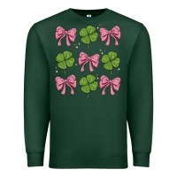 Sports Green coquette bow clover st. patrick's day Premium Sweatshirt - MaliasSmallBusiness