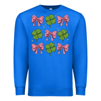 True Royal coquette bow clover st. patrick's day Premium Sweatshirt - MaliasSmallBusiness