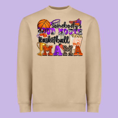 Somebody's Loud Mouth Basketball Mama Heavyweight Sweatshirt Designed By Zillion Design Studio