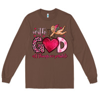 Chestnut with god all things are possible Long Sleeve Tee - OliviaCreatesArt