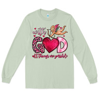 Matcha with god all things are possible Long Sleeve Tee - OliviaCreatesArt