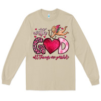Mushroom with god all things are possible Long Sleeve Tee - OliviaCreatesArt