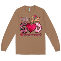 Toasted Coconut with god all things are possible Long Sleeve Tee - OliviaCreatesArt