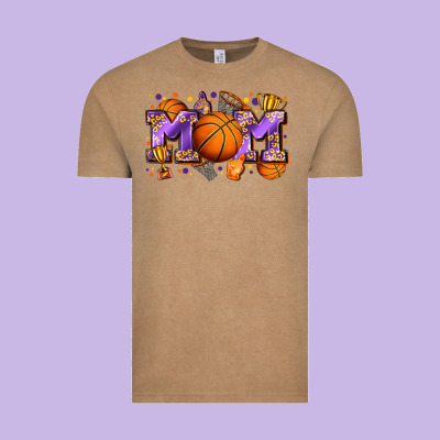 Mom Basketball Vintage Tee Designed By Zillion Design Studio