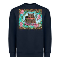 Navy Mama bear haunting fish floral Heavyweight Sweatshirt - RanaPortraitStore