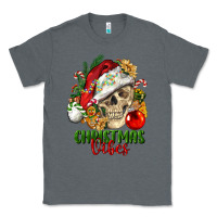 Charcoal Heather Christmas Vibes Human Skull Classic Tee - FaDigitalArtStudio