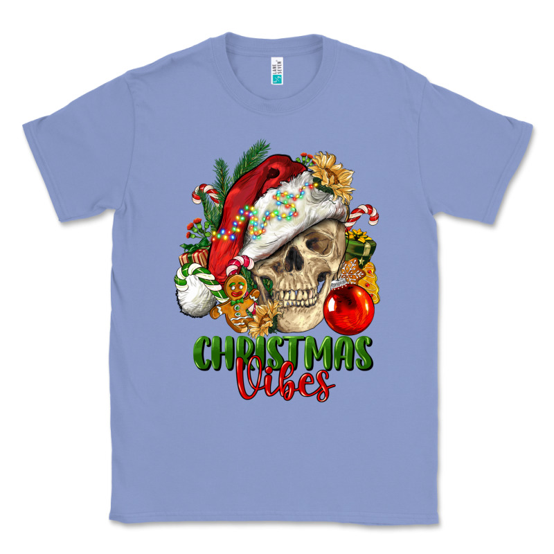 Christmas Vibes Human Skull Classic Tee by FaDigitalArtStudio | Teevron