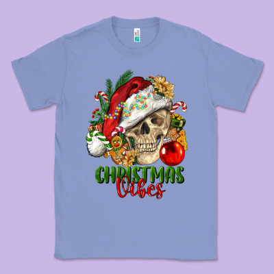 Christmas Vibes Human Skull Classic Tee Designed By Fadigitalartstudio