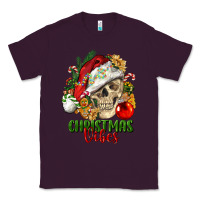 Plum Christmas Vibes Human Skull Classic Tee - FaDigitalArtStudio