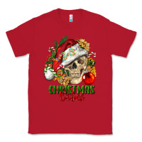Red Christmas Vibes Human Skull Classic Tee - FaDigitalArtStudio