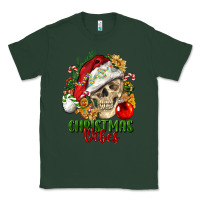 Sports Green Christmas Vibes Human Skull Classic Tee - FaDigitalArtStudio