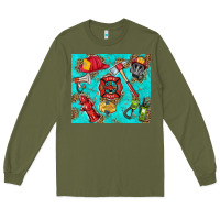 Army Green firefighter elementary Long Sleeve Tee - HRA Design Shop