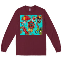 Burgundy firefighter elementary Long Sleeve Tee - HRA Design Shop