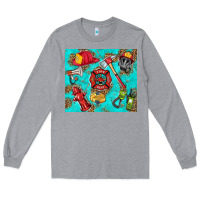 Heather Grey firefighter elementary Long Sleeve Tee - HRA Design Shop