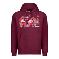 Burgundy pink gingerbread coffee Premium Hoodie - MaliasSmallBusiness