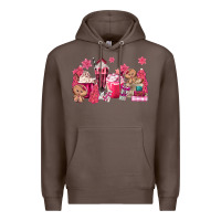 Coffee pink gingerbread coffee Premium Hoodie - MaliasSmallBusiness