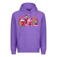 Purple pink gingerbread coffee Premium Hoodie - MaliasSmallBusiness
