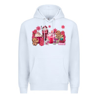 White pink gingerbread coffee Premium Hoodie - MaliasSmallBusiness