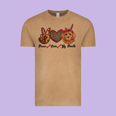 Peace Love Toy Poodle Vintage Tee Designed By Ranaportraitstore