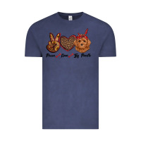Vintage Denim peace love toy poodle Vintage Tee - RanaPortraitStore