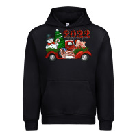 Black happy new year 2022 christmas truck with american flag Urban Hoodie - Jasminsmagicworld