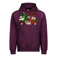 Mauve Wine happy new year 2022 christmas truck with american flag Urban Hoodie - Jasminsmagicworld
