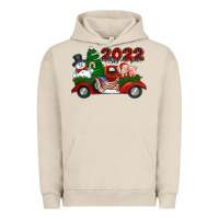 Pigment French Oak happy new year 2022 christmas truck with american flag Urban Hoodie - Jasminsmagicworld