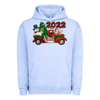 Pigment Grape Ice happy new year 2022 christmas truck with american flag Urban Hoodie - Jasminsmagicworld