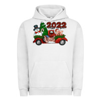 Pigment Lunar Rock happy new year 2022 christmas truck with american flag Urban Hoodie - Jasminsmagicworld