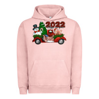 Pigment Salmon happy new year 2022 christmas truck with american flag Urban Hoodie - Jasminsmagicworld