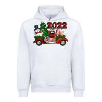 White happy new year 2022 christmas truck with american flag Urban Hoodie - Jasminsmagicworld