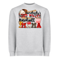 Heather Grey somebody's loud mouth baseball mama Heavyweight Sweatshirt - Zillion Design Studio