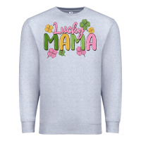 Heather Grey lucky mama Premium Sweatshirt - MaliasSmallBusiness