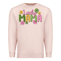 Pale Pink lucky mama Premium Sweatshirt - MaliasSmallBusiness