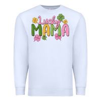 White lucky mama Premium Sweatshirt - MaliasSmallBusiness