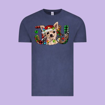 Christmas Chihuahua Joy Vintage Tee Designed By Ranaportraitstore
