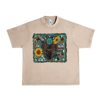 French Oak american bison wıth sunflower and gemstone Urban Heavy Tee - RanaPortraitStore