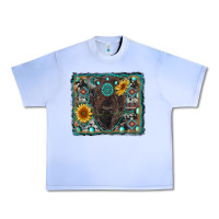 Grape Ice american bison wıth sunflower and gemstone Urban Heavy Tee - RanaPortraitStore
