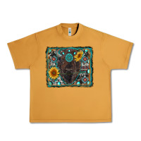 Peanut Butter american bison wıth sunflower and gemstone Urban Heavy Tee - RanaPortraitStore